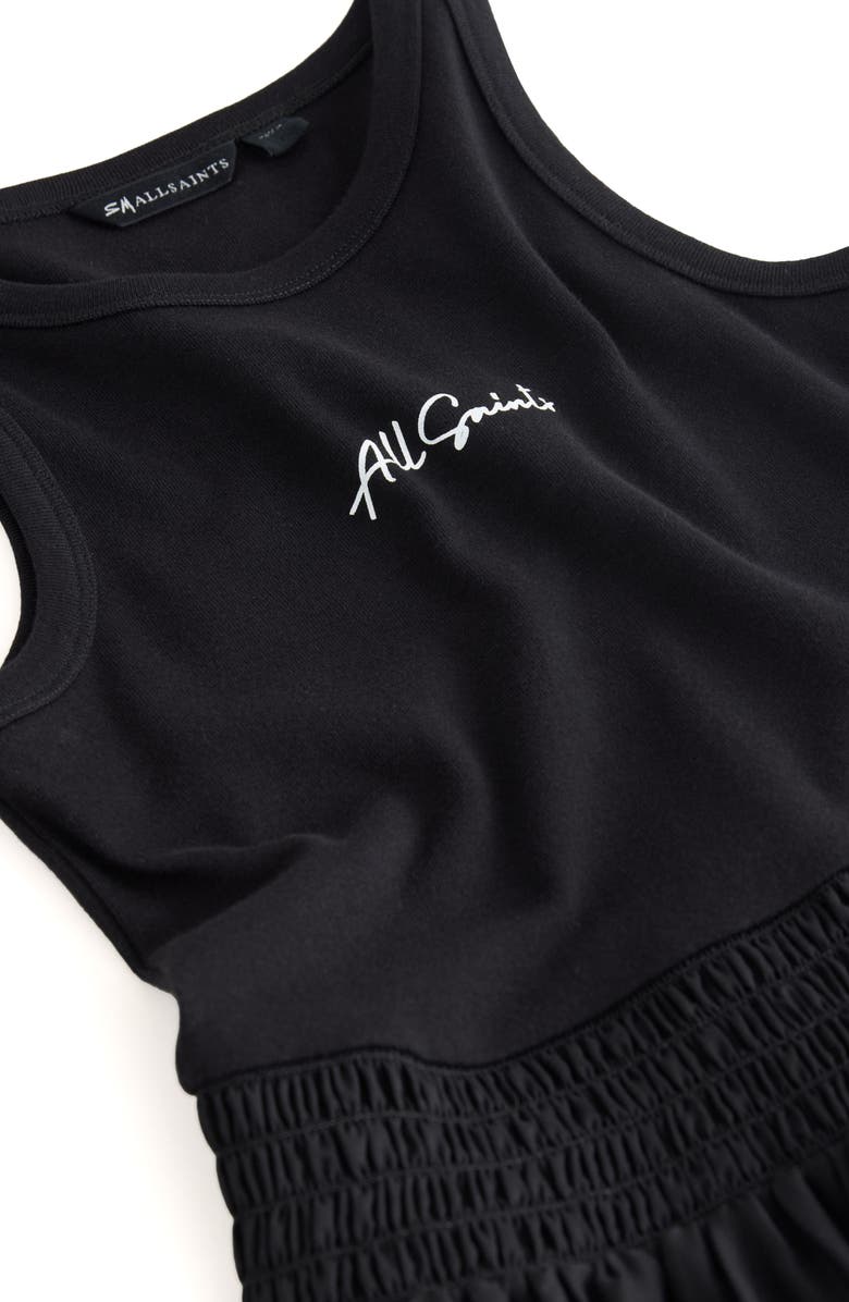 smALLSAINTS by ALLSAINTS Kids' Zenia Jersey & Chiffon Dress, Alternate, color, Black