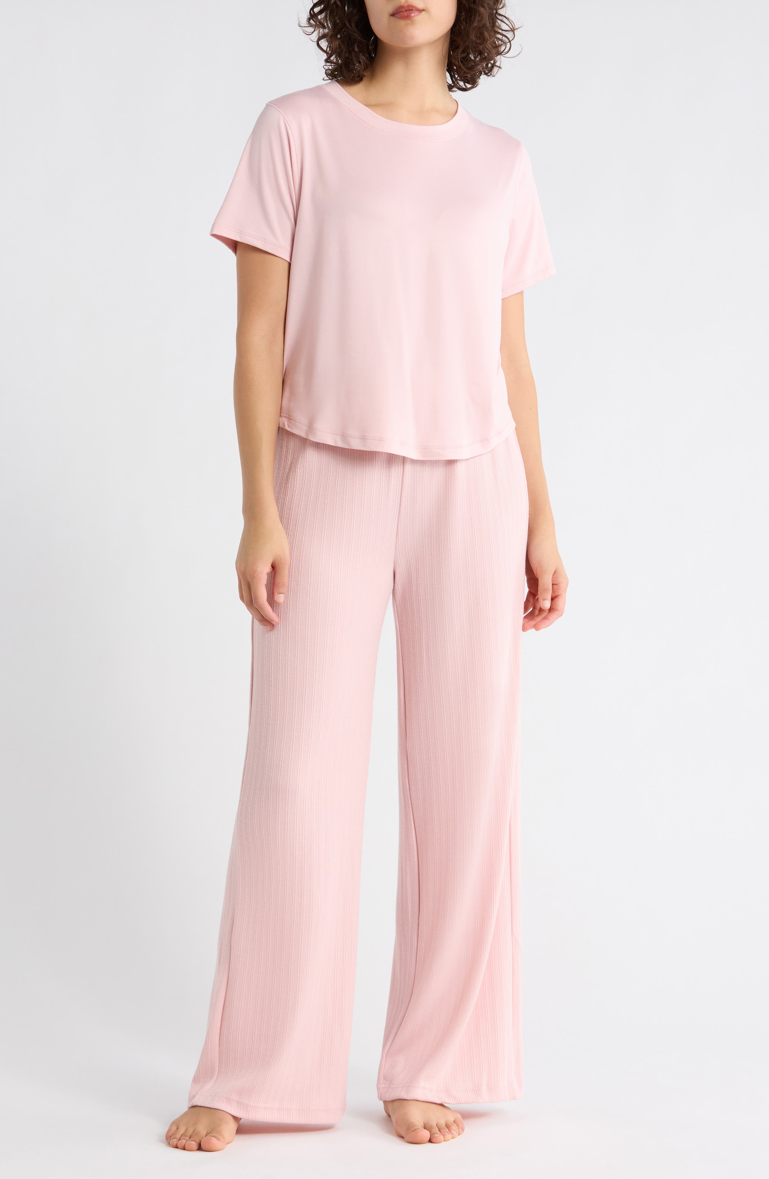 YOGALICIOUS T-Shirt & Wide Leg Pants Pajamas