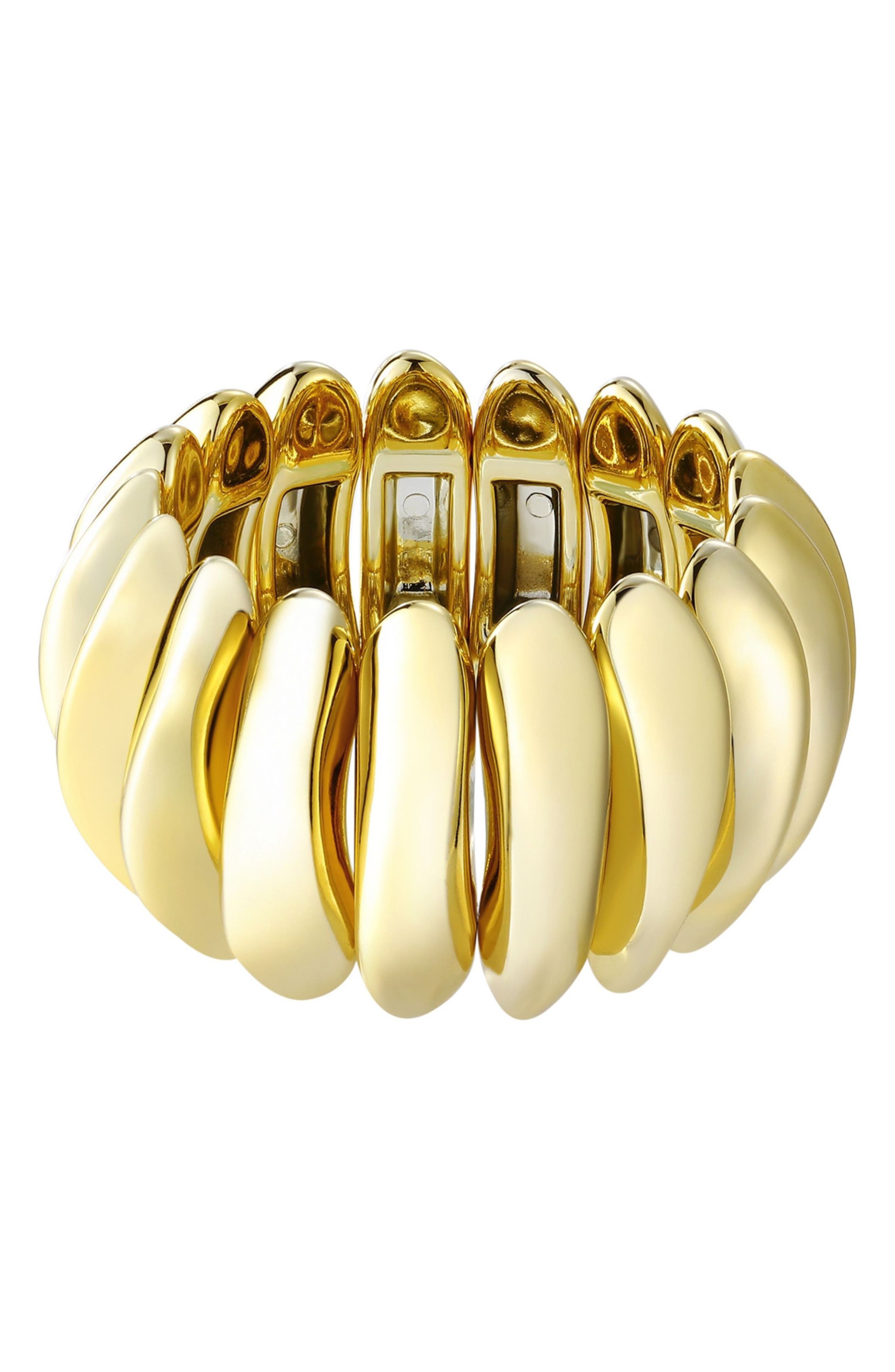 Adornia Puffy Link Stretch Bracelet