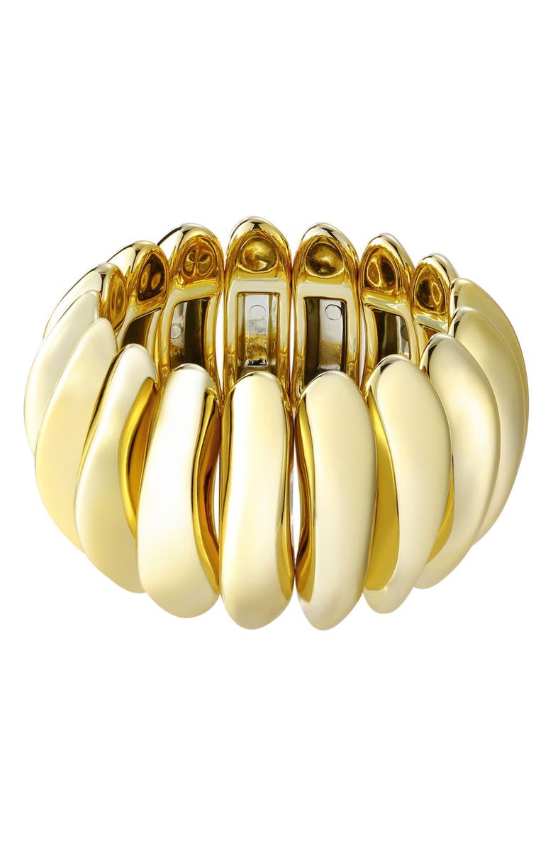 Adornia Puffy Link Stretch Bracelet, Main, color, Gold