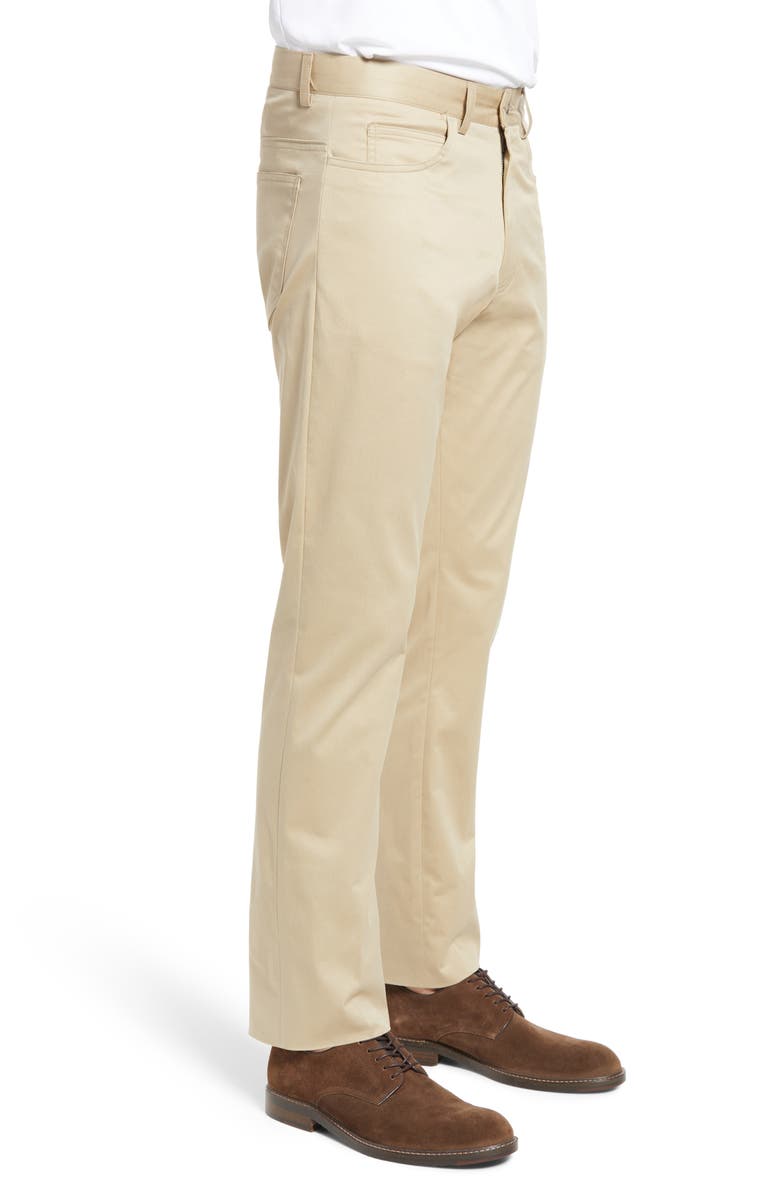 Berle Charleston Khakis Flat Front Stretch Twill Dress Pants, Alternate, color, Khaki