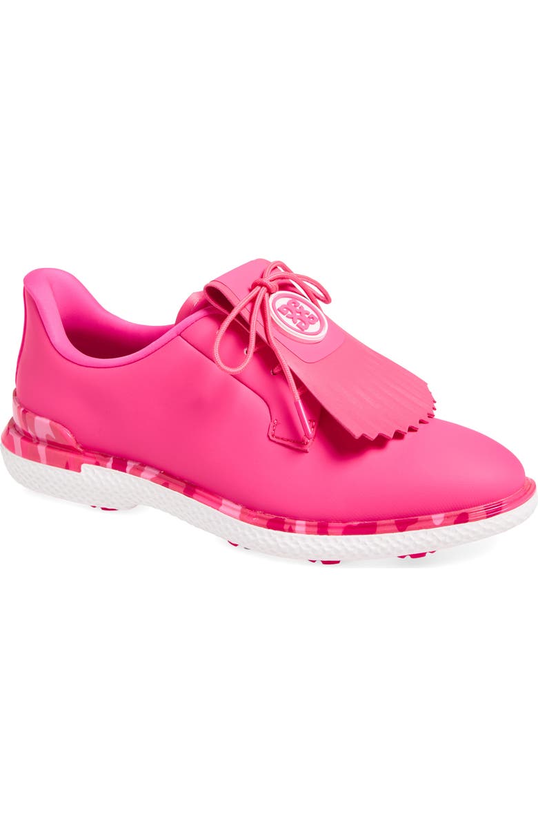 G/FORE Gallivant2r Perforated Kiltie Golf Shoe, Main, color, Knockout Pink