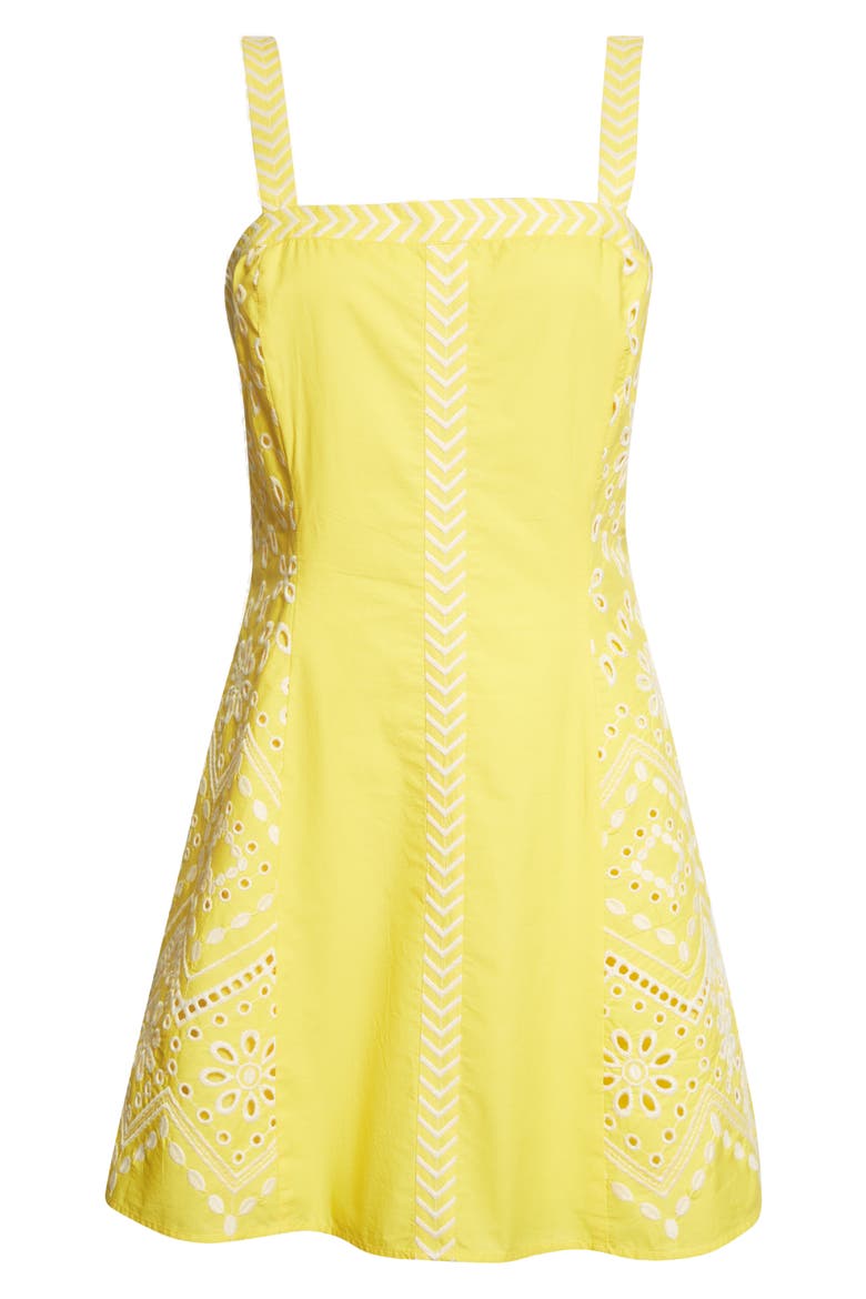 Fawn Eyelet Embroidery Minidress, Alternate, color, SUNSHINE
