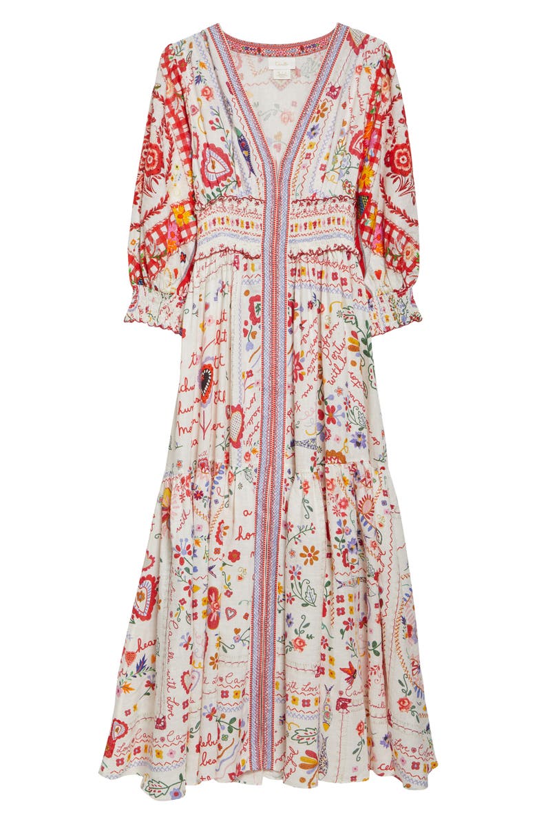 Camilla Shirred Waist Linen Maxi Dress, Alternate, color,