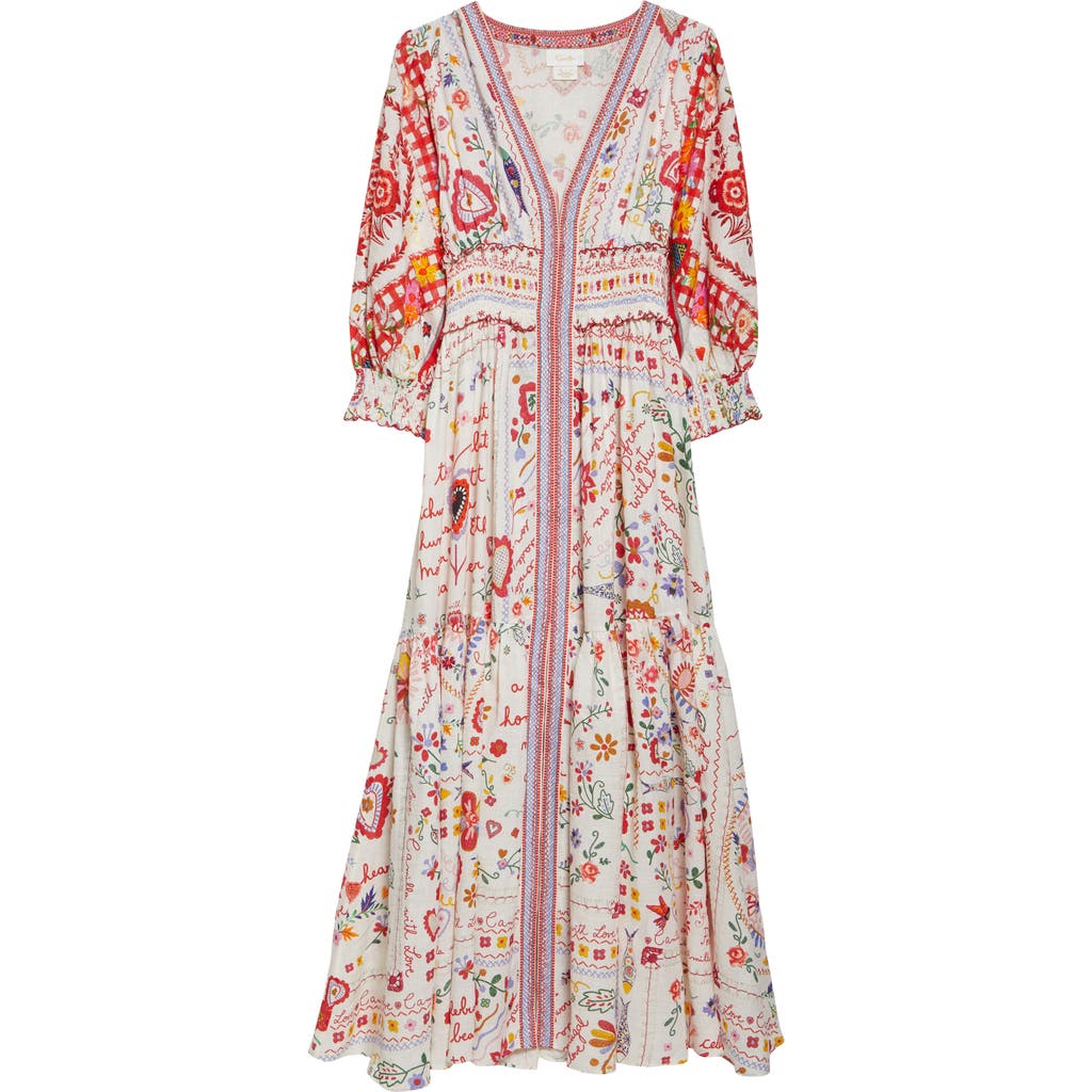 Camilla Shirred Waist Linen Maxi Dress In A Kitsch In Time
