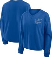 FANATICS Women's Fanatics Blue St. Louis Blues Oversized All Out Effort Long Sleeve Henley T-Shirt
