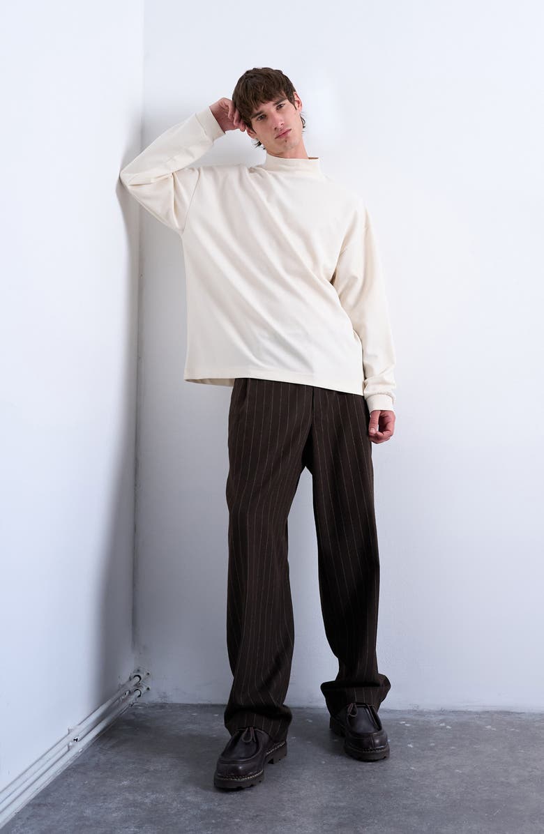 Topman Mock Neck T-Shirt, Alternate, color, Ecru