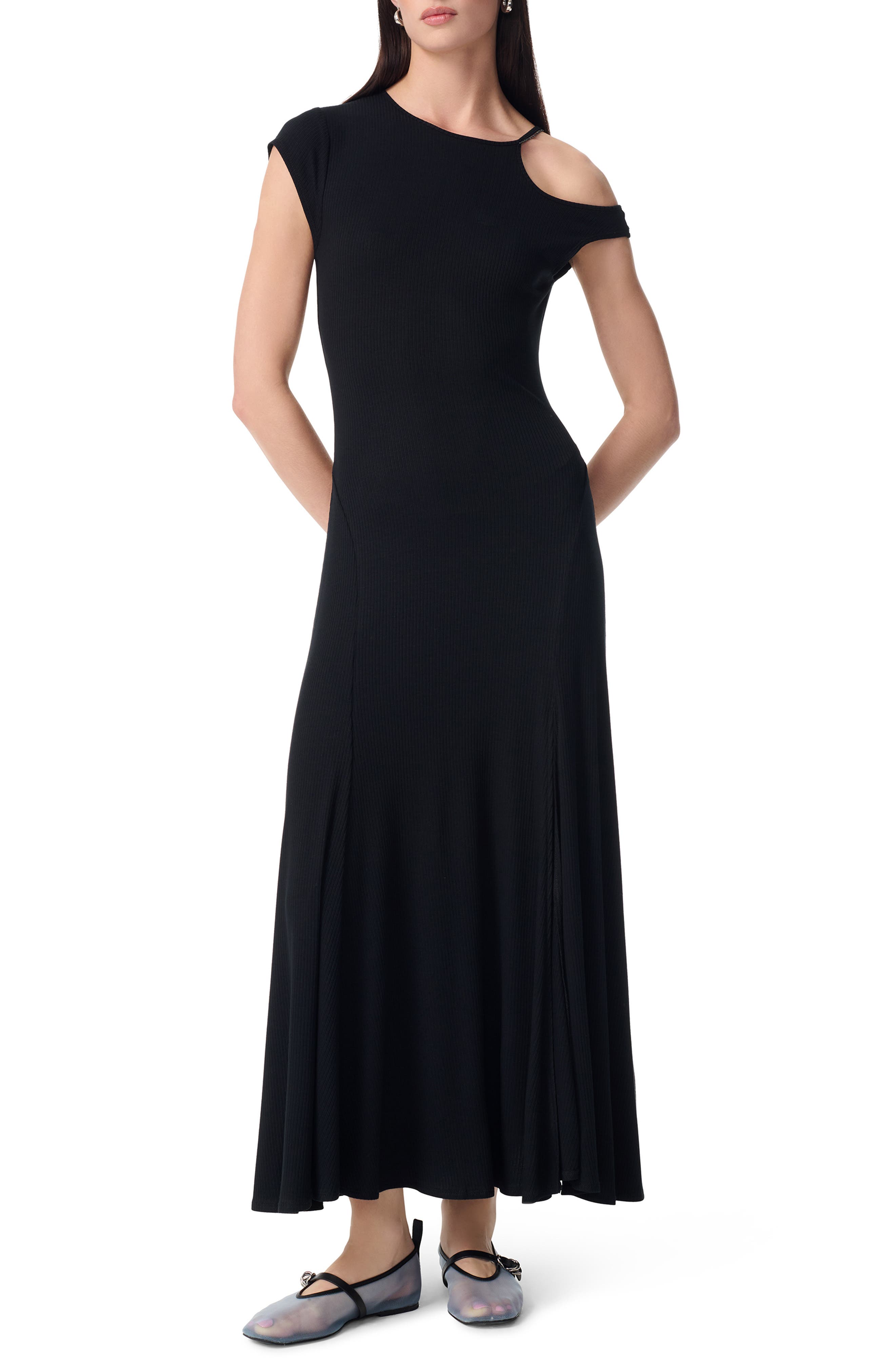 Robert Rodriguez Clarice Cutout Shoulder Maxi Dress