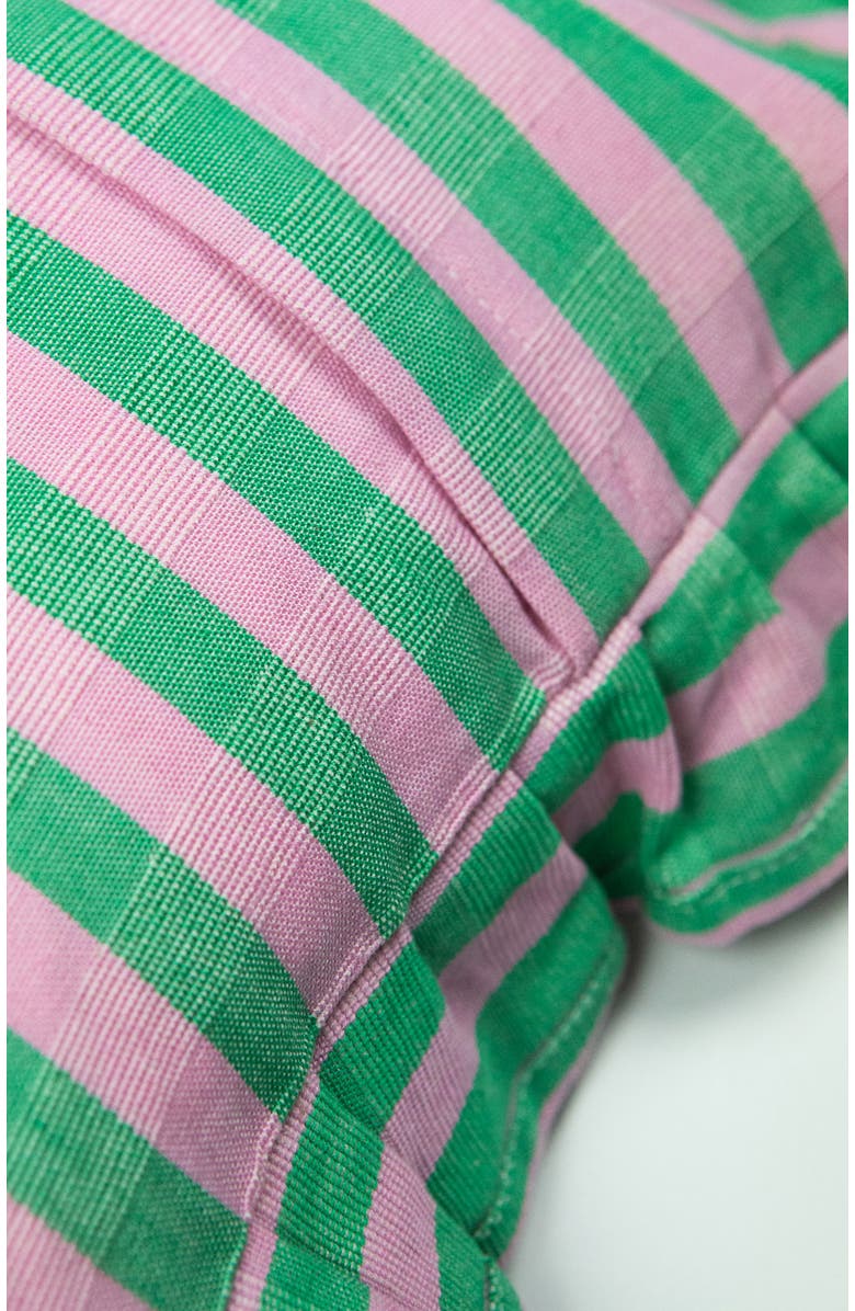 Archive New York Handwoven Classic Ruffle Square Cotton Throw Pillow, Alternate, color, Green