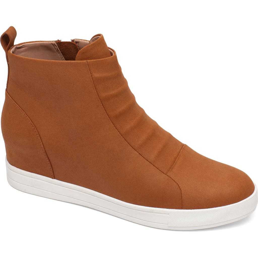 Linea Paolo Ashley High Top Wedge Sneaker Boot In Cognac