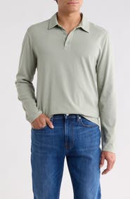 Vince Cotton Long Sleeve Polo
