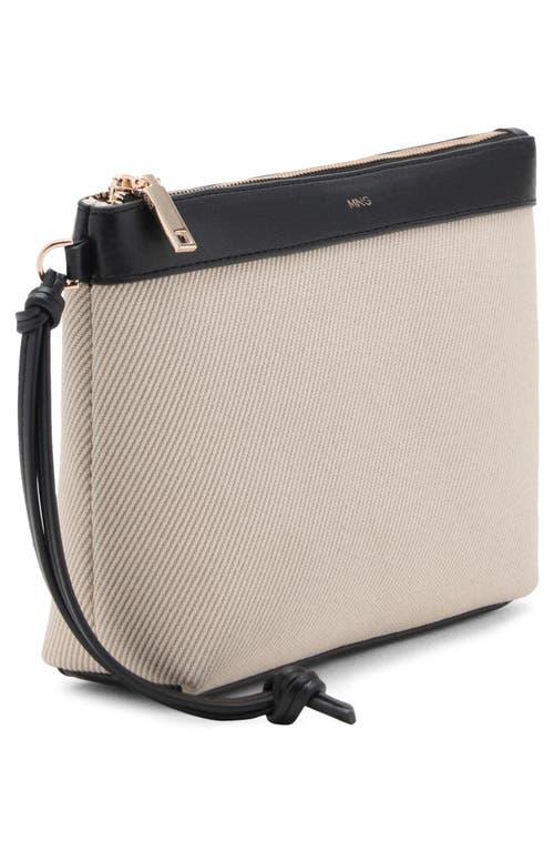 Mango Contrast Canvas Toiletry Bag In White