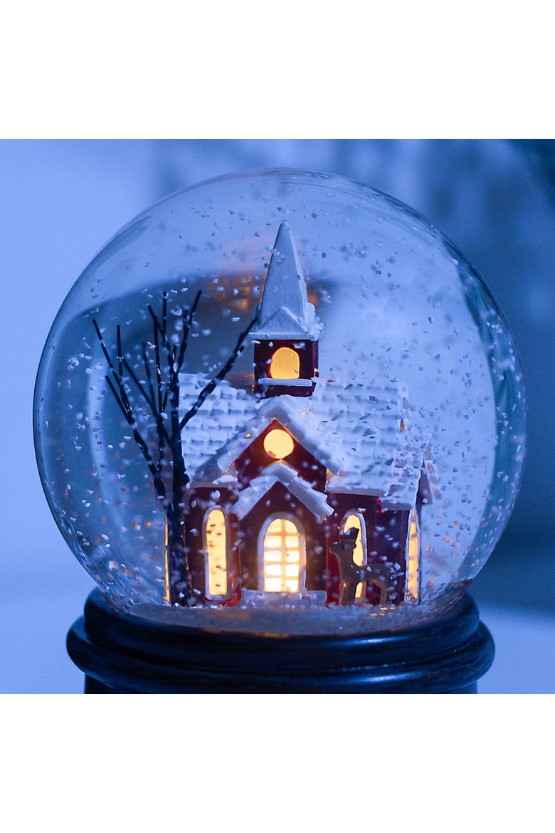 Sanctuary Church Decorative Snow Globe with Wind Up Music box, Alternate, color, Multicolored