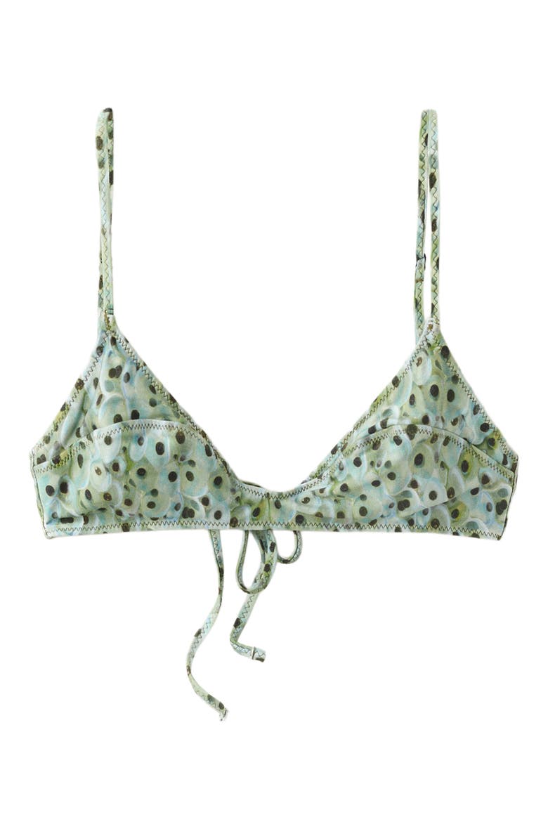 Printed Triangle Bikini Top, Main, color, GREEN