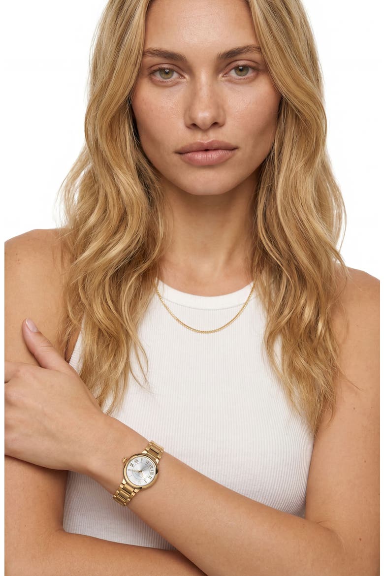 Classic Bracelet Strap Watch, 32mm, Alternate, color, GOLD/ WHITE