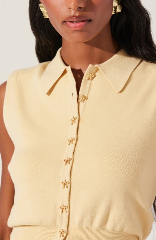 Astr The Label Kori Collared Cotton Sweater Vest In Yellow