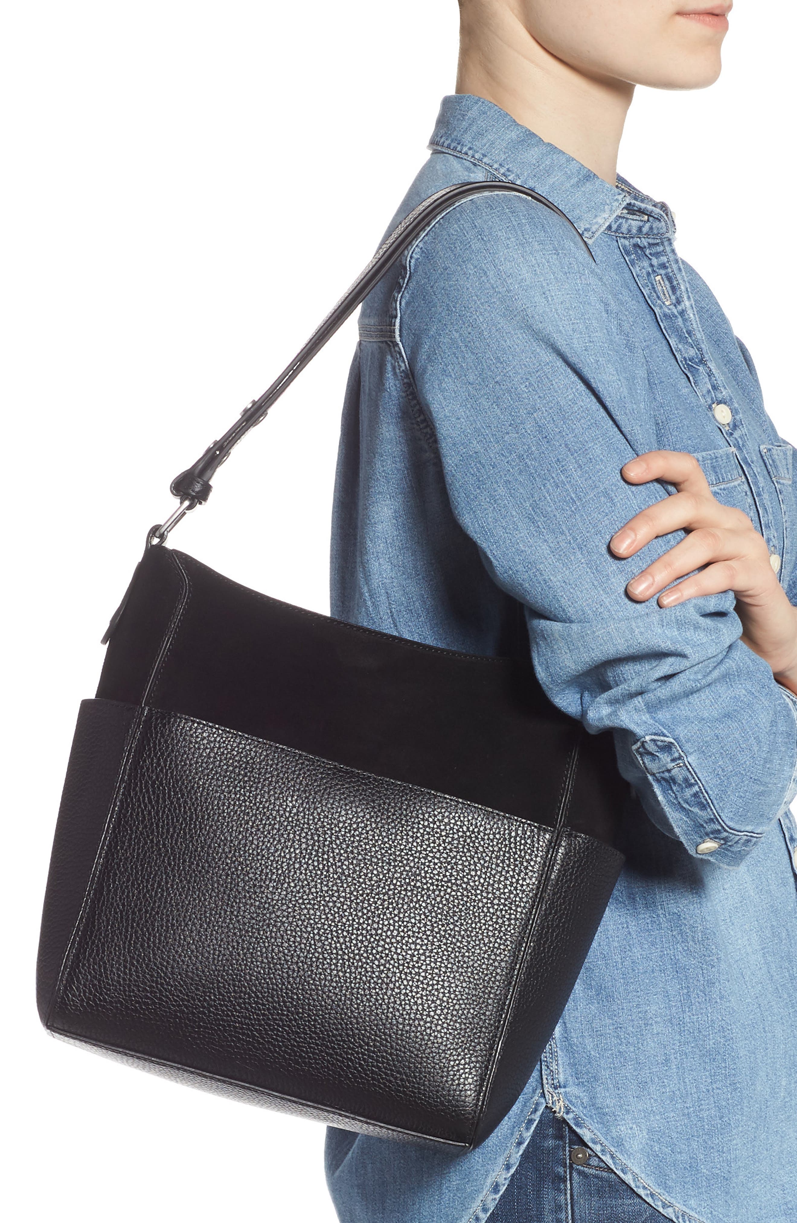 Treasure & Bond Campbell Leather & Suede Bucket Bag, Alternate, color, 