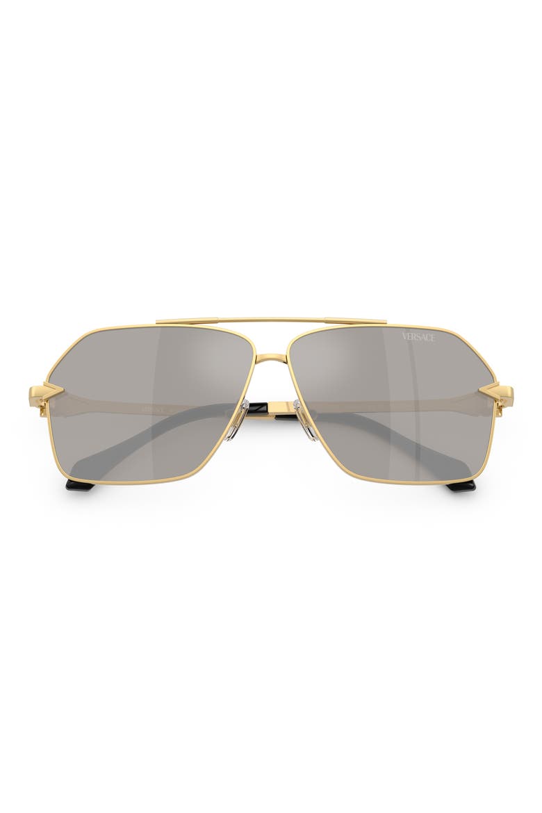 63mm Pilot Sunglasses, Alternate, color, GOLD / LIGHT GREY SILVER