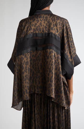 ■sacai■サカイ■Leopard Print Mixed Media Top■トップス Sacai Leopard Print Mixed Media Top | Nordstrom