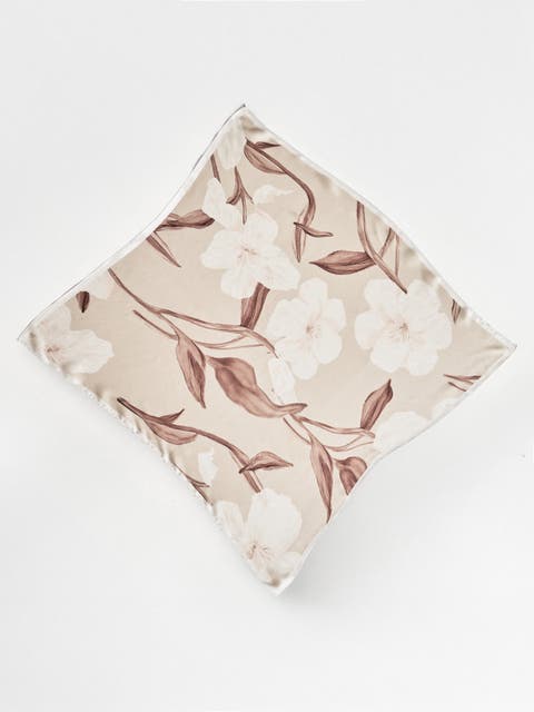 Floral Print Silk Scarf