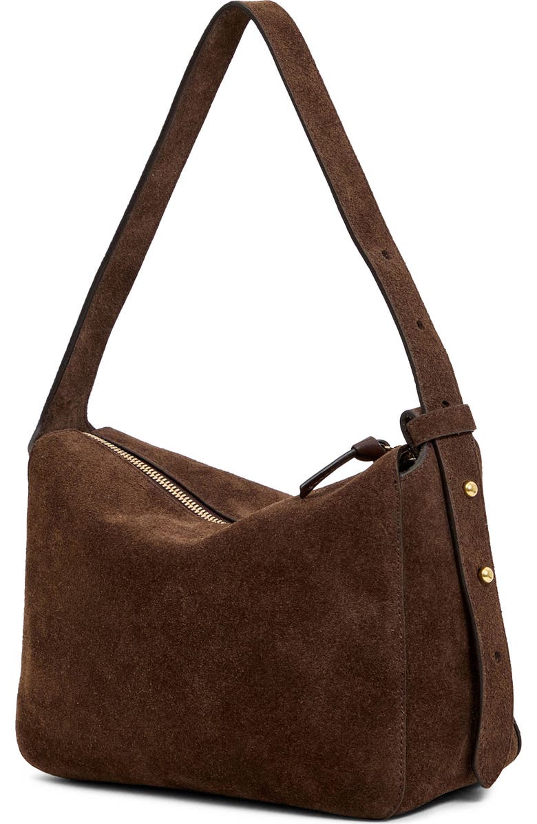 Clare V. Fleurine Suede Shoulder Bag, Alternate, color, Chocolate