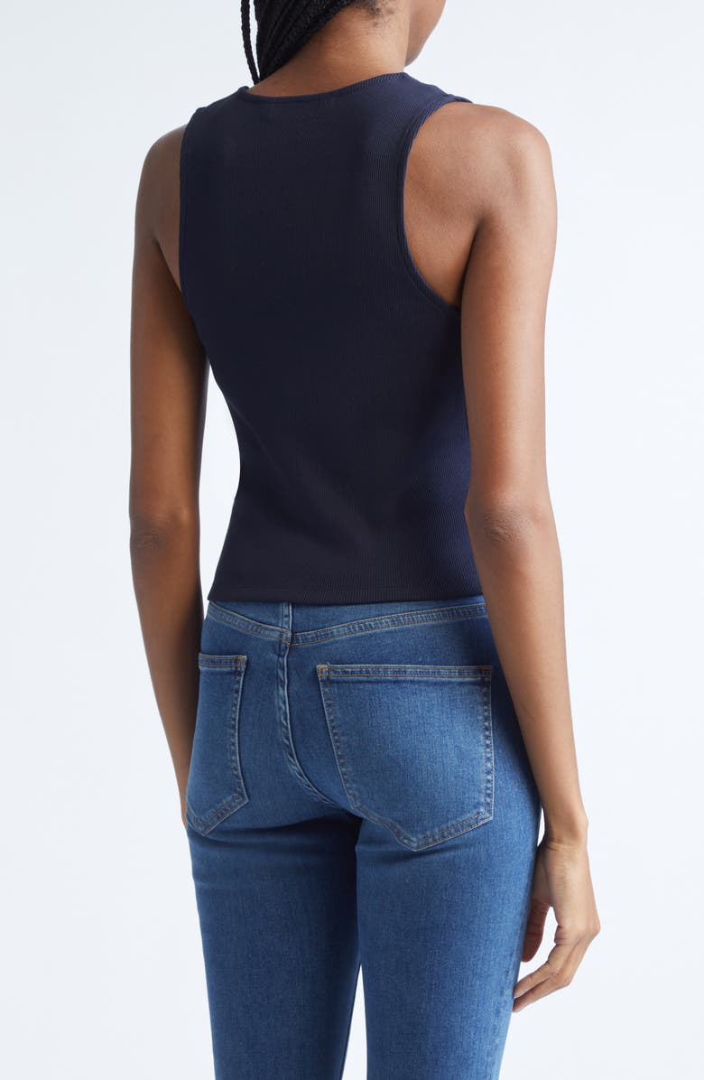 Veronica Beard Hoorne Rib Vest, Alternate, color, Navy
