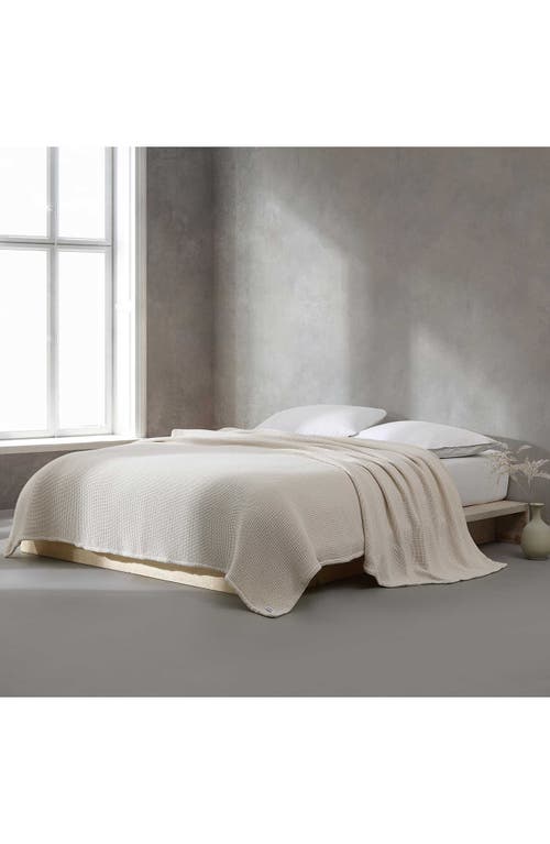 Calvin Klein Home Honeycomb Cotton Blanket In Open Light Beige