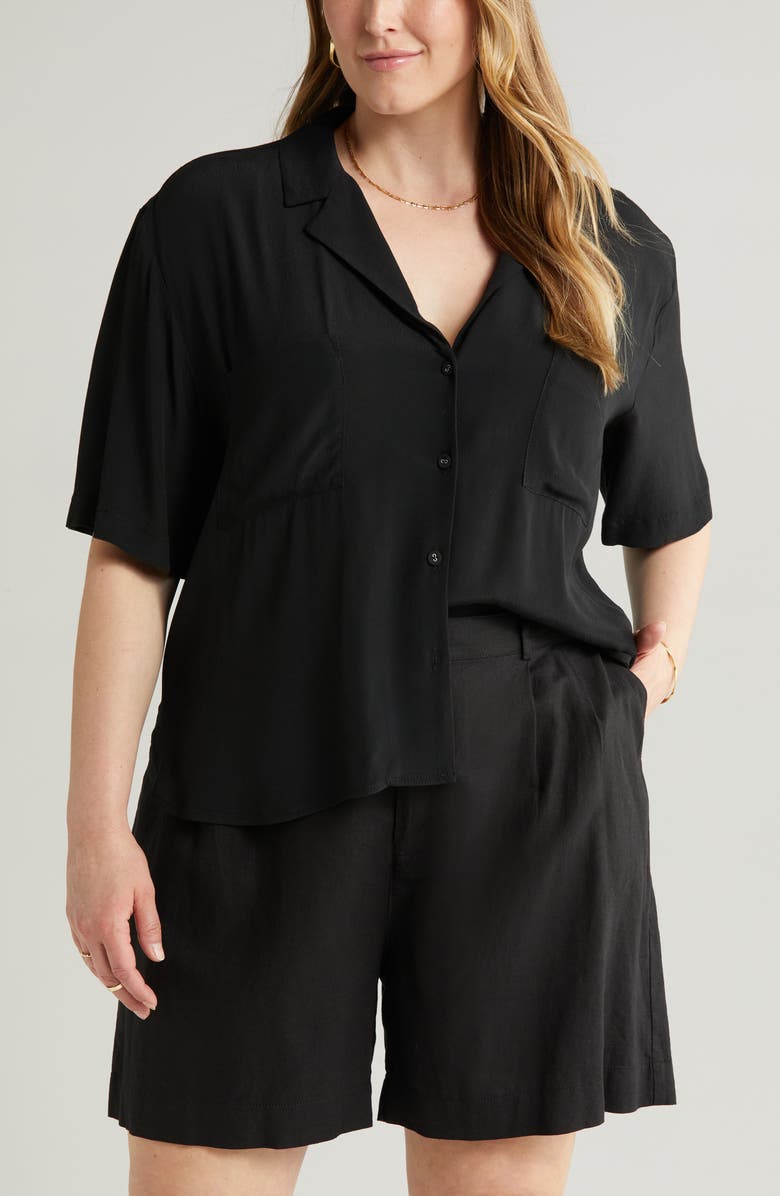 Treasure & Bond Soft Double Pocket Camp Shirt, Main, color, 