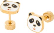 Pip Pop Girls' Panda Flatback Stud Hypoallergenic Earrings