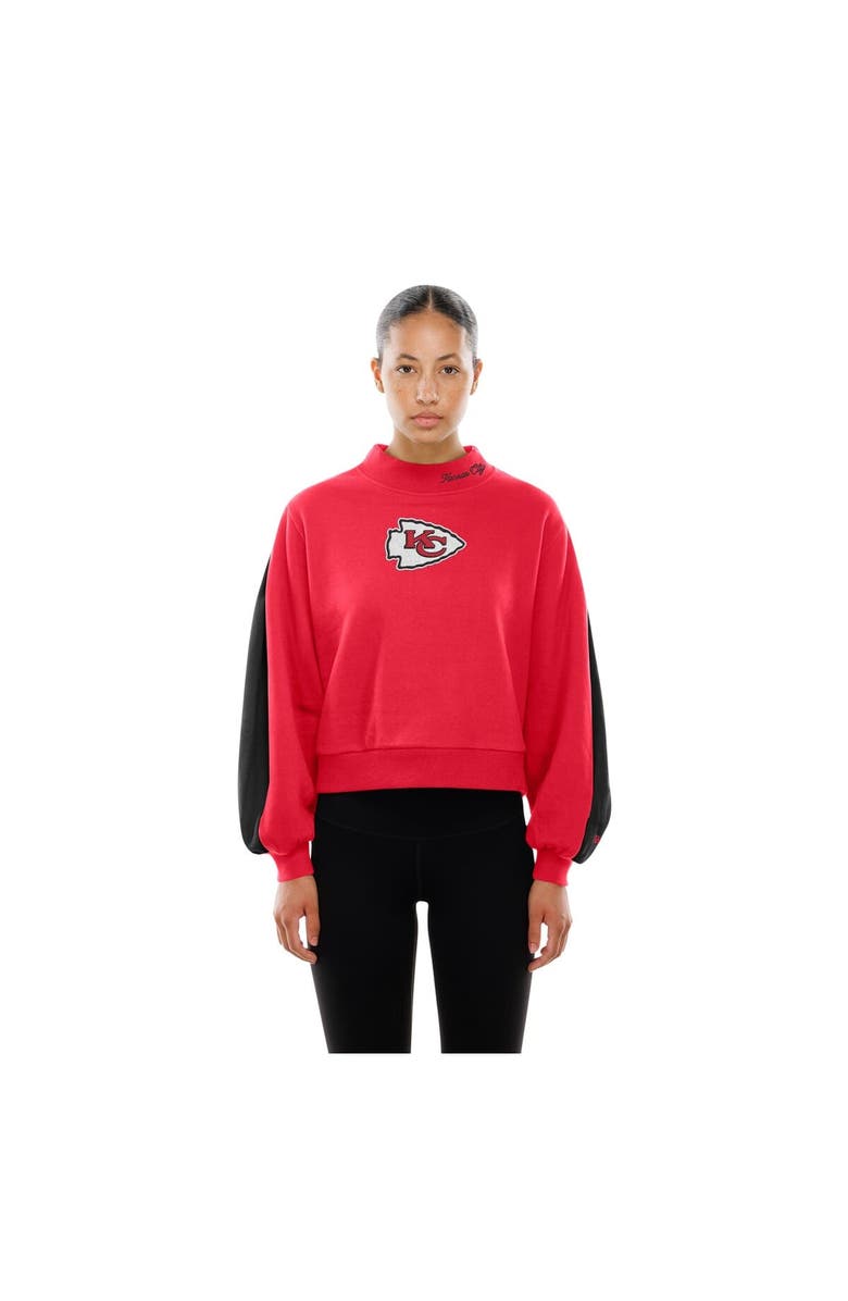 New Era Women's New Era Red Kansas City Chiefs Sport Night Mock Neck Balloon Sleeve Pullover Sweatshirt, Alternate, color, 
