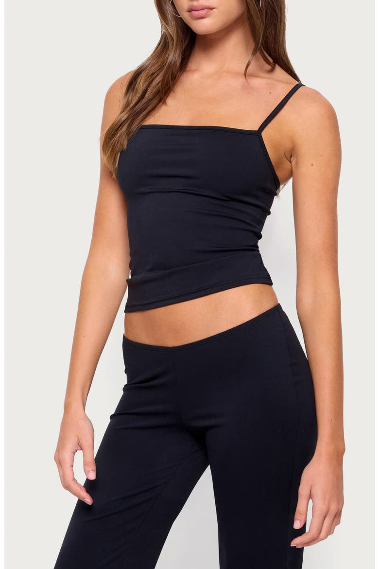 Anika Straight Neck Tank Top, Alternate, color, BLACK