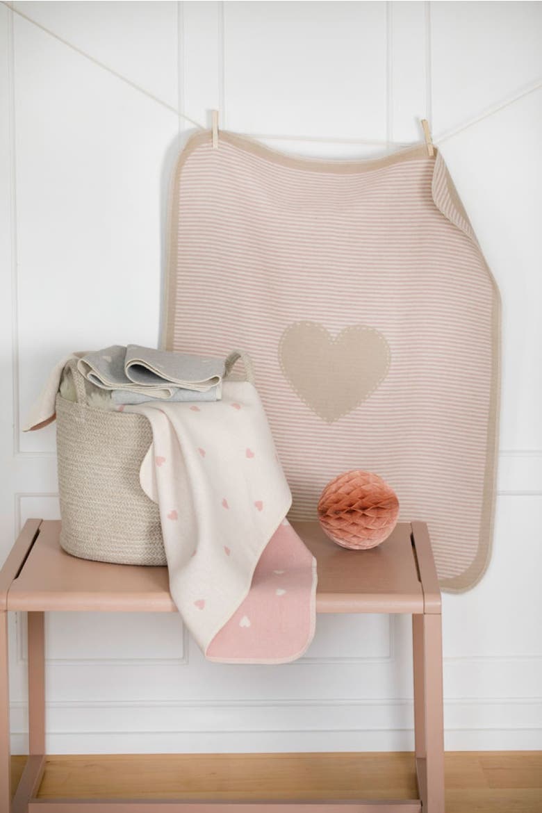 Juwel Heart Baby Blanket, Alternate, color, Pale Pink