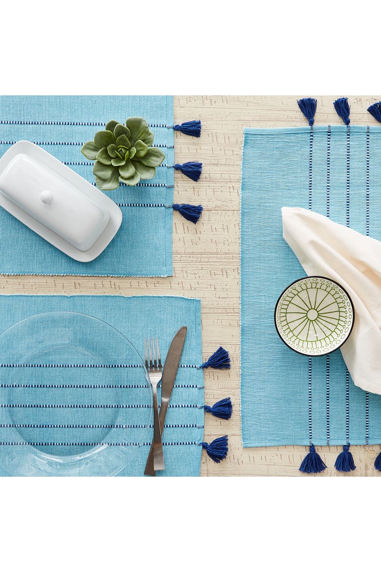 Thera Stripe Blue Placemat Set/6, Alternate, color, Blue