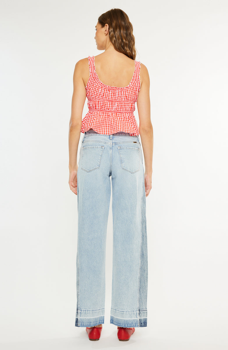 KanCan Carlise Mid Rise Wide Leg Jean, Alternate, color, Light Wash