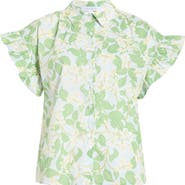 SUGARLIPS Kiany Floral Short Sleeve Button-Up Shirt