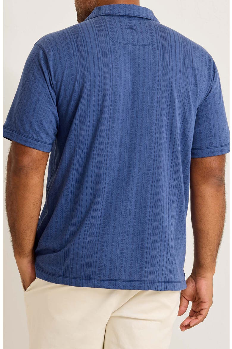 Palm Fresco Beach Border IslandZone® Camp Shirt, Alternate, color, CARBON NAVY