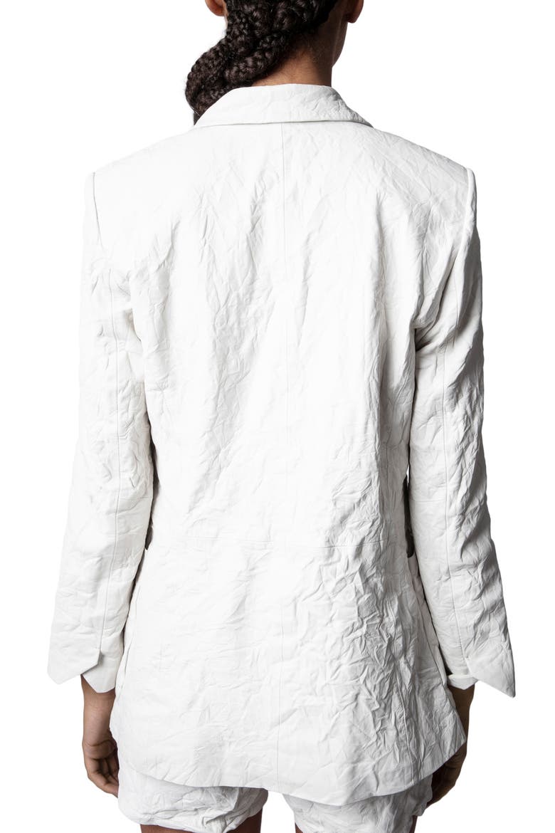 Visko Crushed Leather Double Breasted Jacket, Alternate, color, JUDO