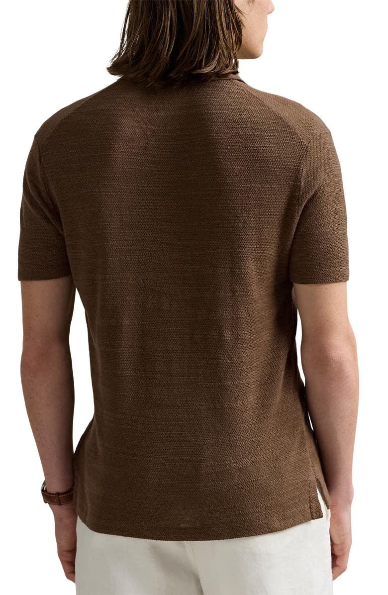 Polo Ralph Lauren Textured Short Sleeve Cotton & Linen Button-Up Shirt, Alternate, color, 