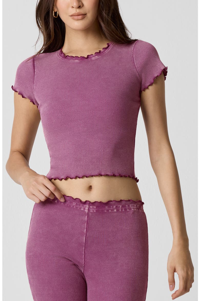 Washed Rib Crop Tee, Main, color, WASHED BING CHERRY