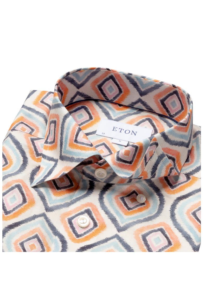 Slim Fit Print Dress Shirt, Alternate, color, WHITE