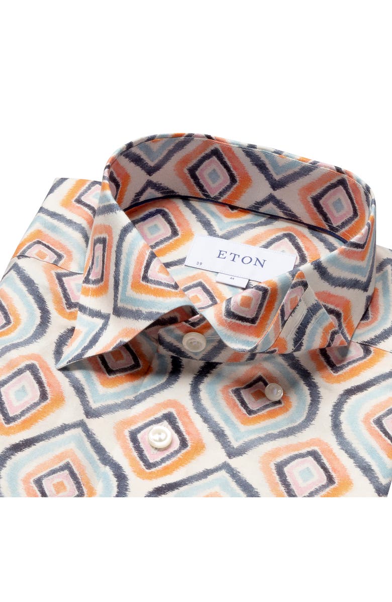 Eton Slim Fit Print Dress Shirt, Alternate, color,