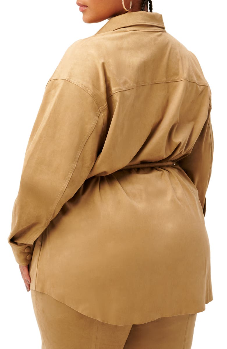 Good American Belted Shirt Jacket, Alternate, color,