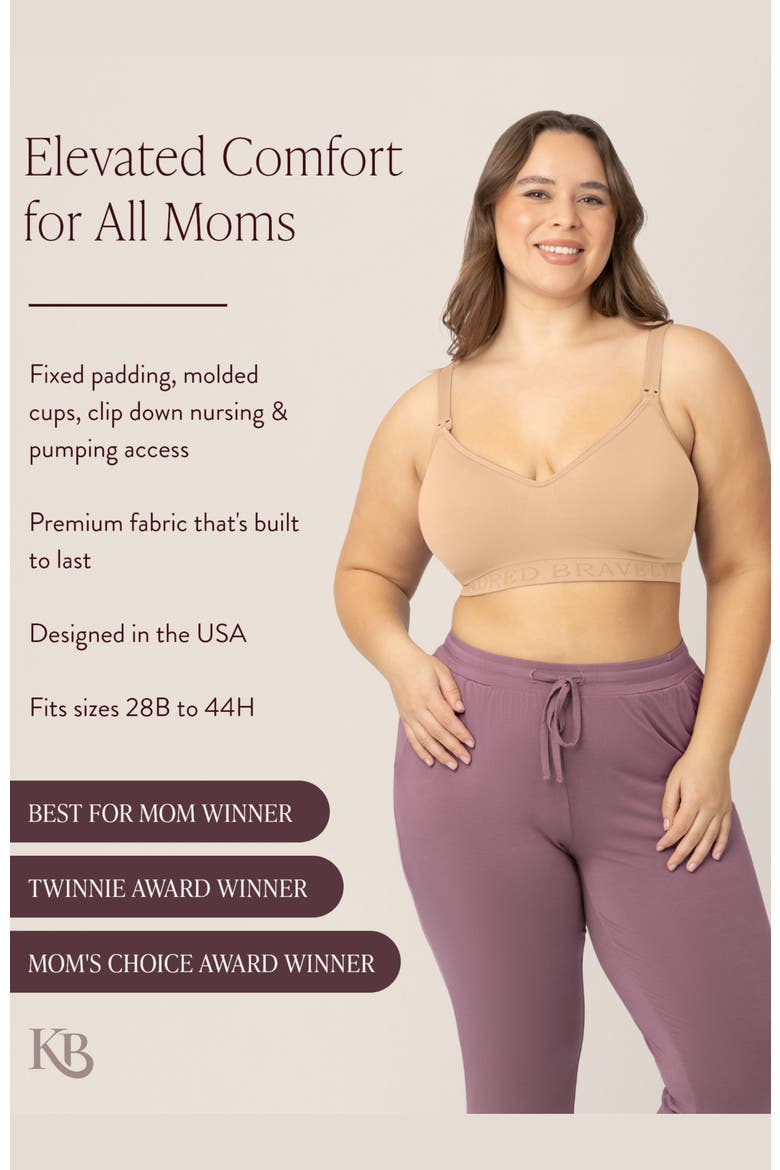 Busty Contour Hands-Free Pumping & Nursing Bra-  Sizing Options Available in E-H Cup, Alternate, color, Beige