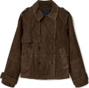 AllSaints Reya Suede Cropped Trench Coat