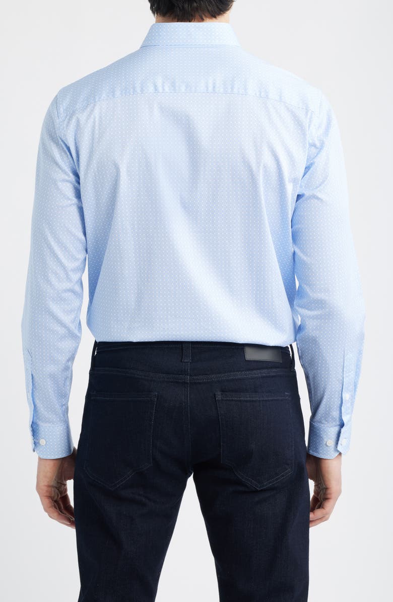 Johnston & Murphy Logan Print Button-Up Shirt, Alternate, color, Blue Layered Diamond