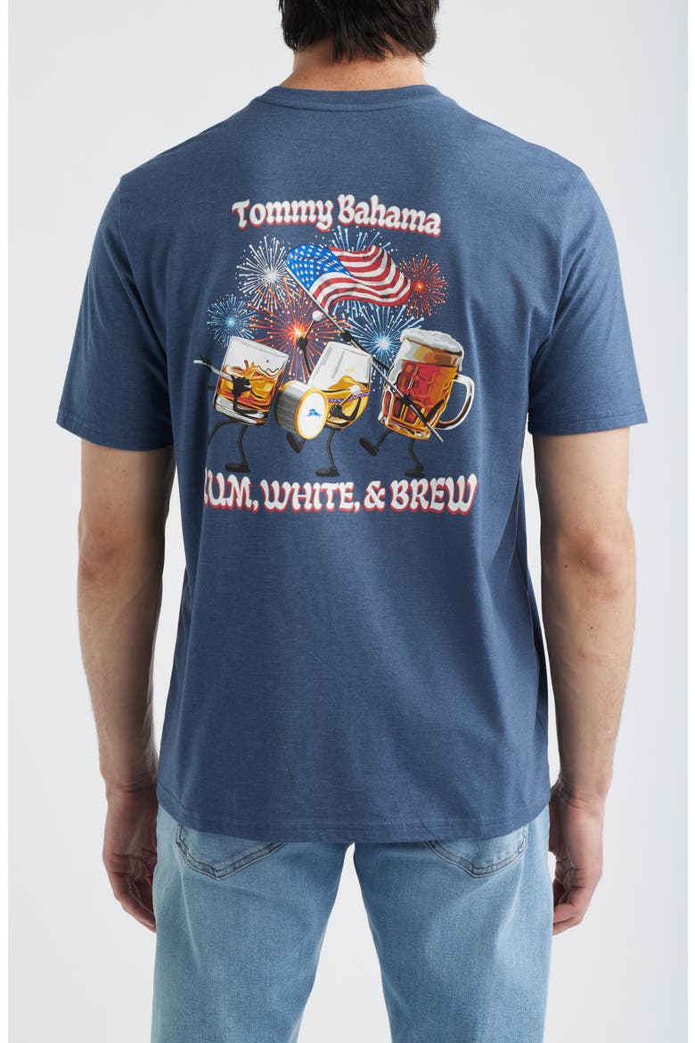 Run, White & Brew Graphic T-Shirt, Alternate, color, NAVY HEATHER