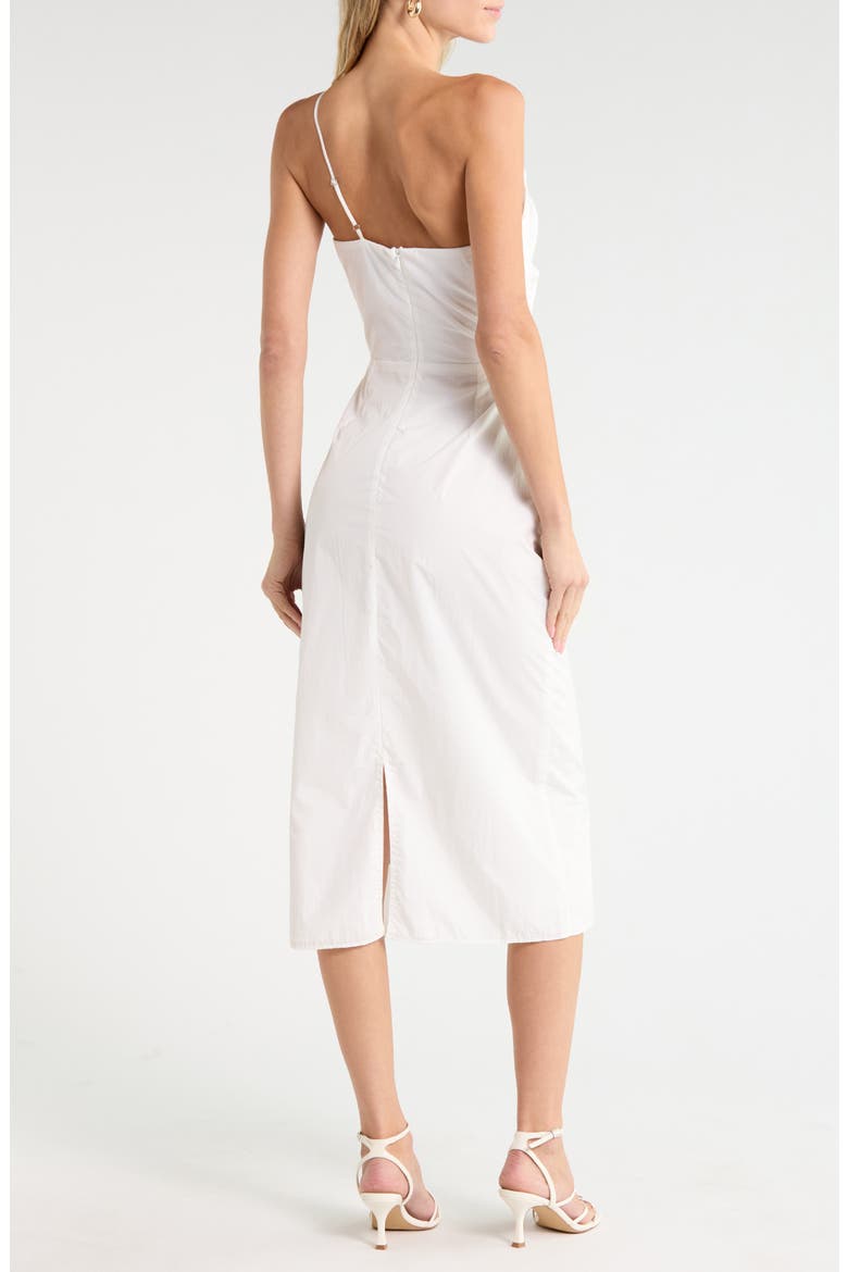 Carmen Knot One-Shoulder Midi Dress, Alternate, color, WHITE TAFFETA