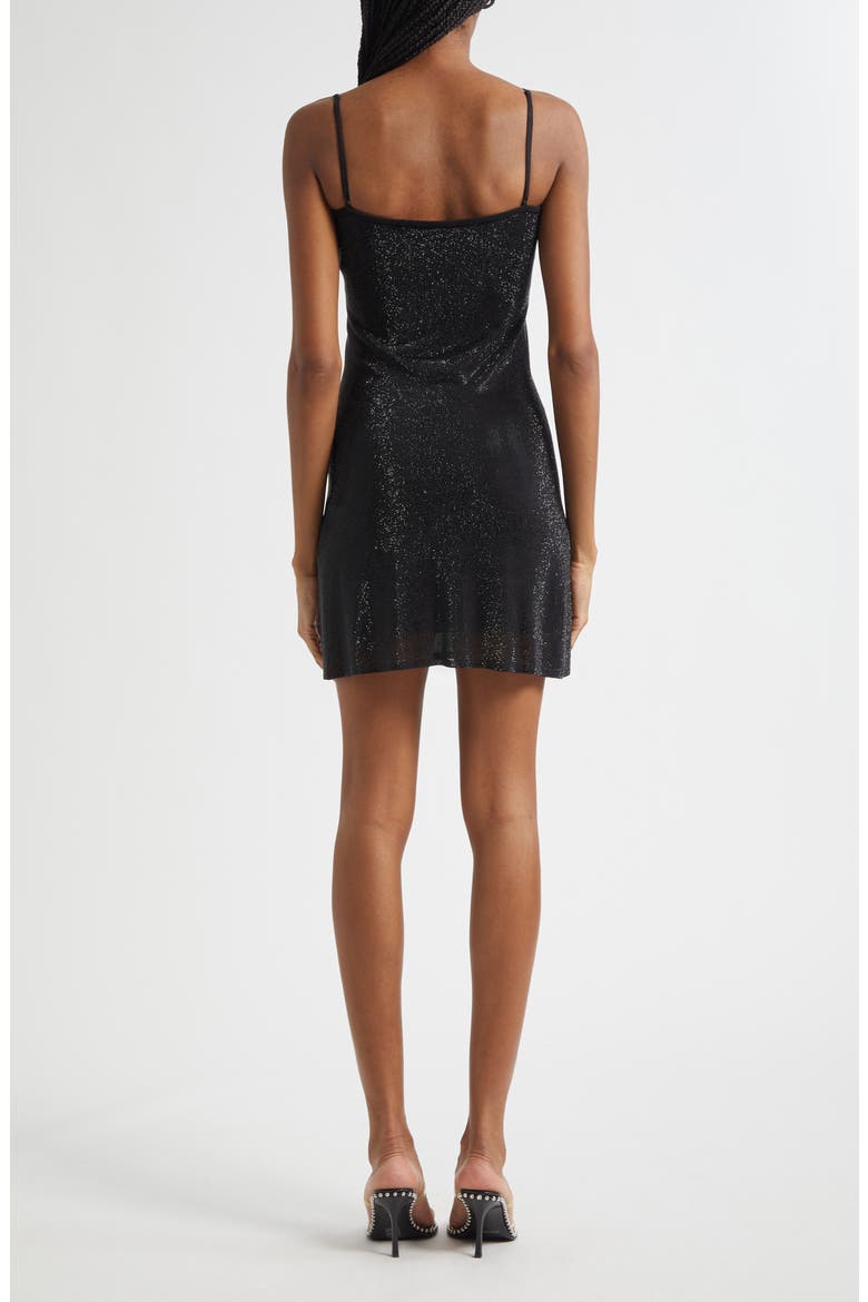 Clear Beaded Minidress, Alternate, color, BLACK