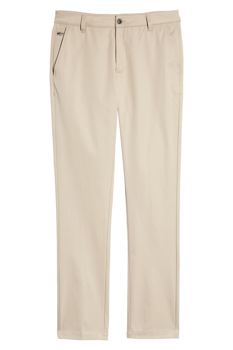 Flat Front Slim Straight Leg Performance Twill Pants, Alternate, color, TAN