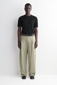 COS Cotton-linen Relaxed-fit Barrel-leg Trousers